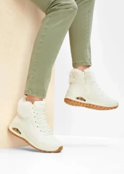 Schnürboots mit Memory Foam Damen High Heels|Gefütterte Winterschuhe