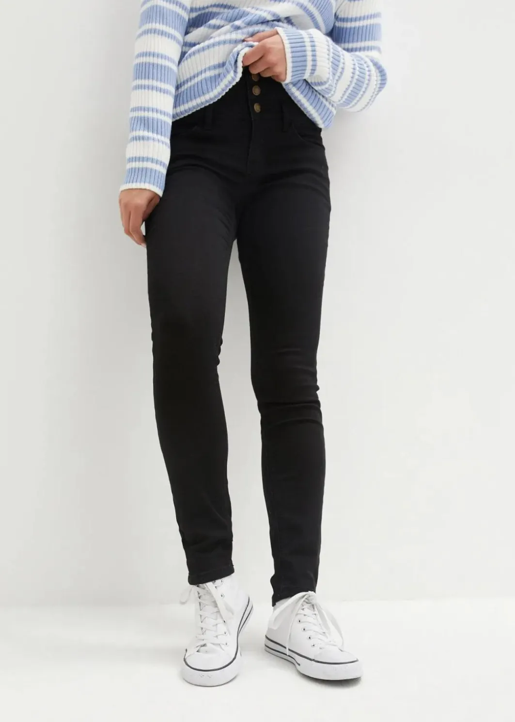 Skinny Jeans High Waist, Shaping Thermojeans Damen Kurzgrößen|Bekleidung·Shirts & Tops