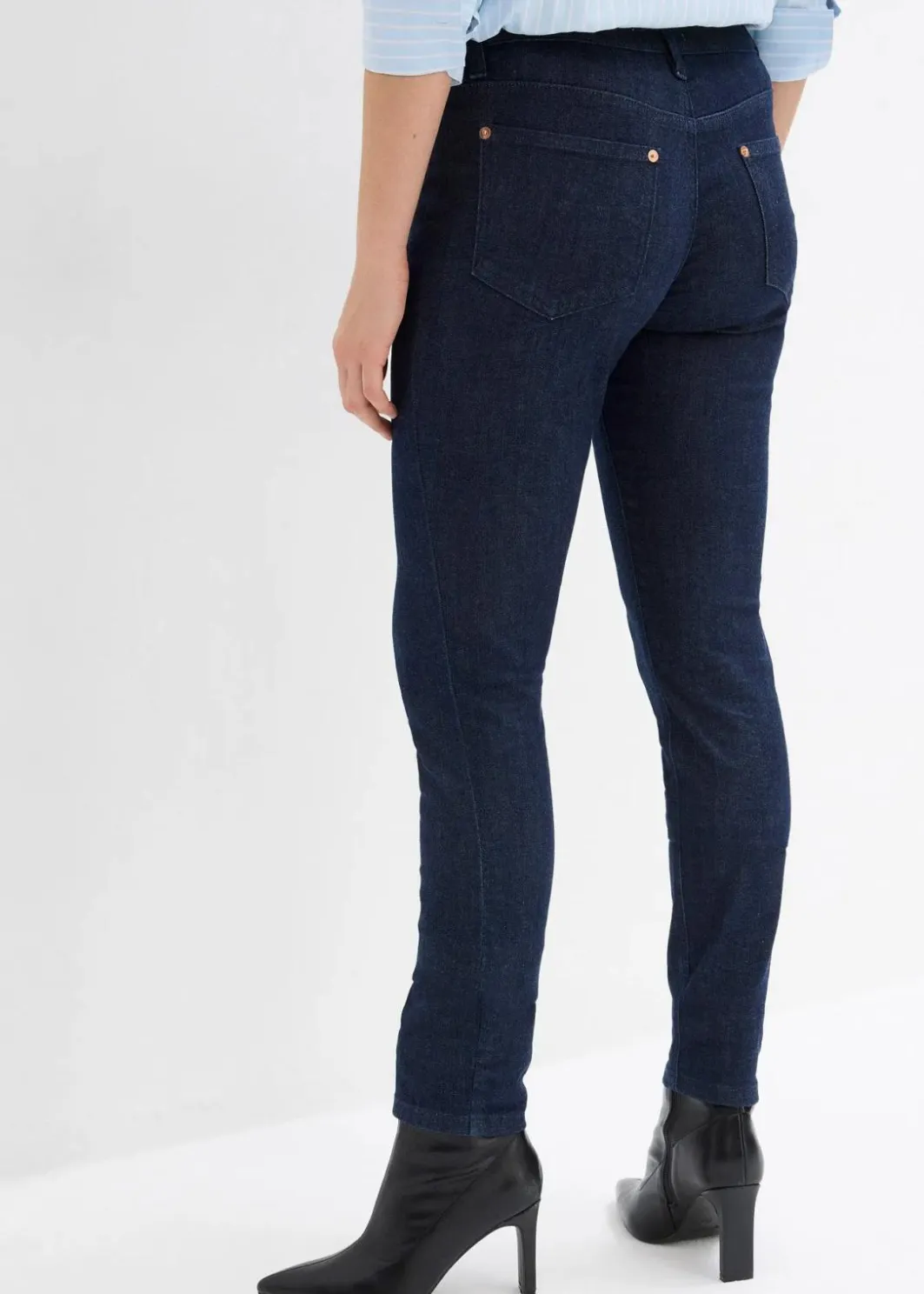 Damen bonprix Jeans|Kurzgrößen|Skinny Jeans Mid Waist, Bio Baumwolle