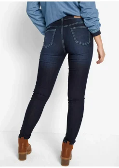 Skinny Jeans Mid Waist, Kontrastnähte Damen Bekleidung·Shirts & Tops|Jeans