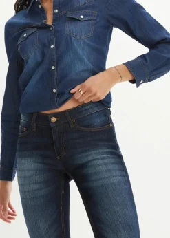Damen bonprix Jeans|Kurzgrößen|Skinny Jeans Mid Waist, Stretch