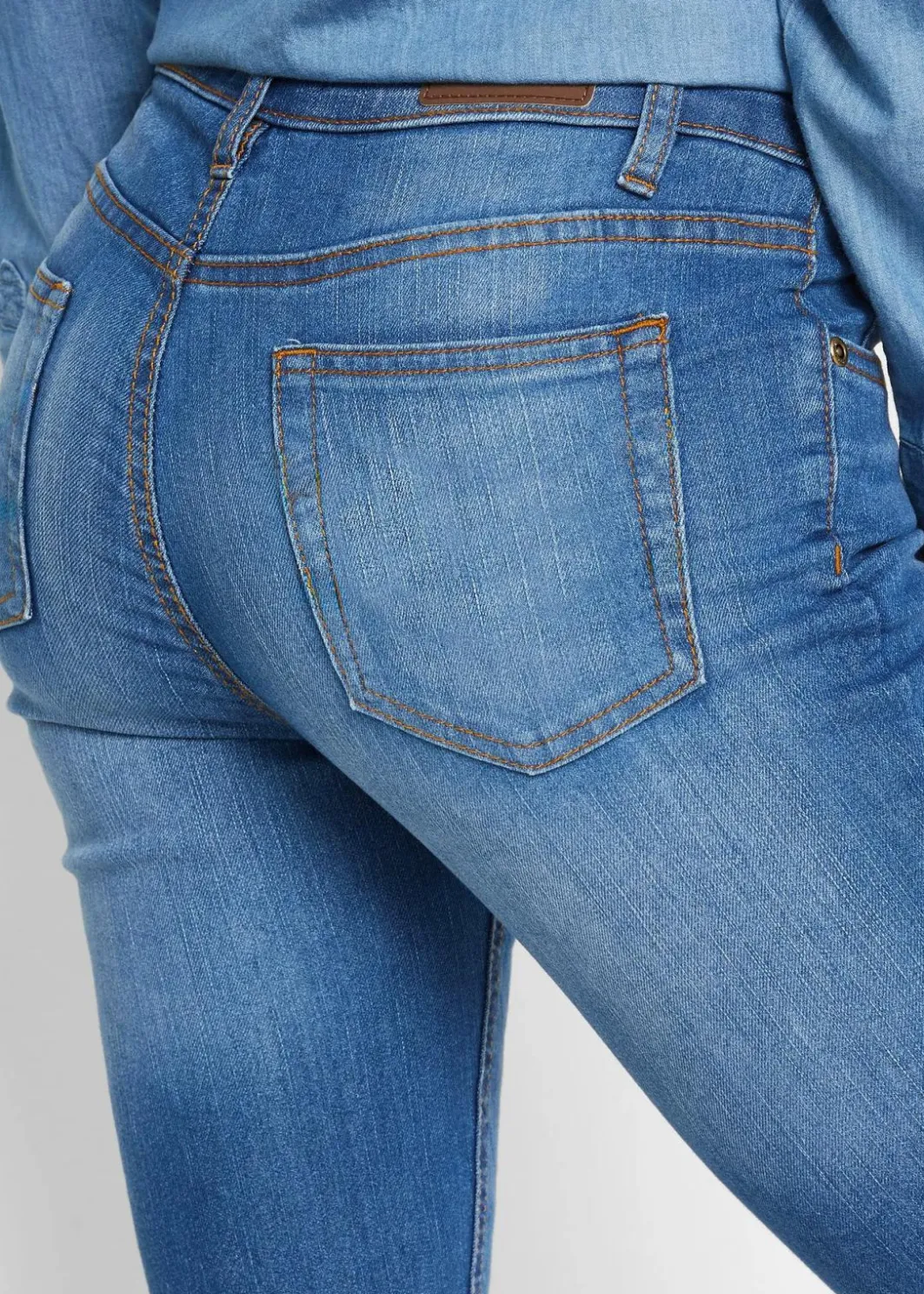 Damen bonprix Jeans|Kurzgrößen|Skinny Jeans Mid Waist, Stretch
