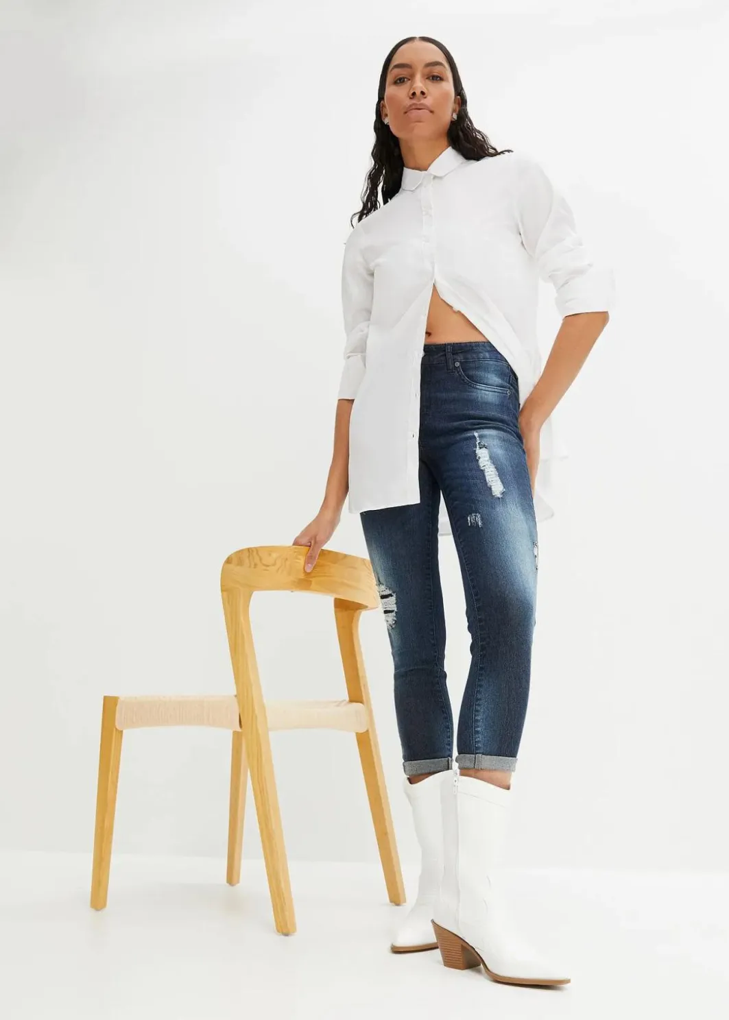 Damen bonprix Bekleidung·Shirts & Tops|Jeans|Skinny Jeans Mid Waist, Stretch