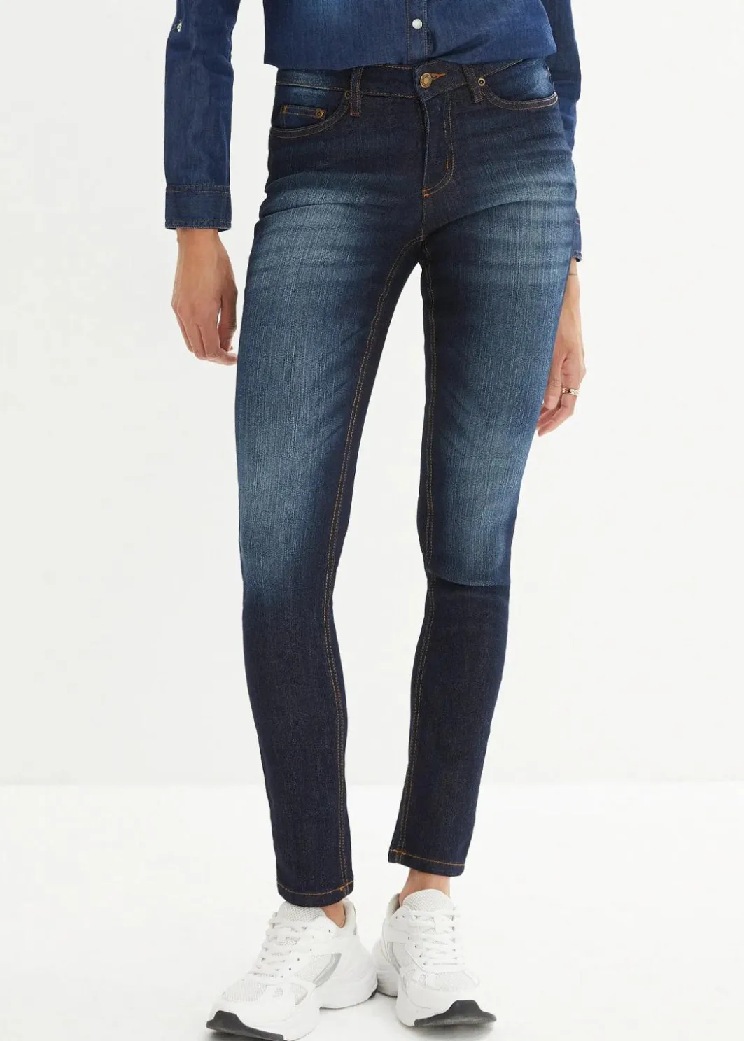 New Skinny Jeans Mid Waist, Stretch Damen Kurzgrößen|Bekleidung·Shirts & Tops