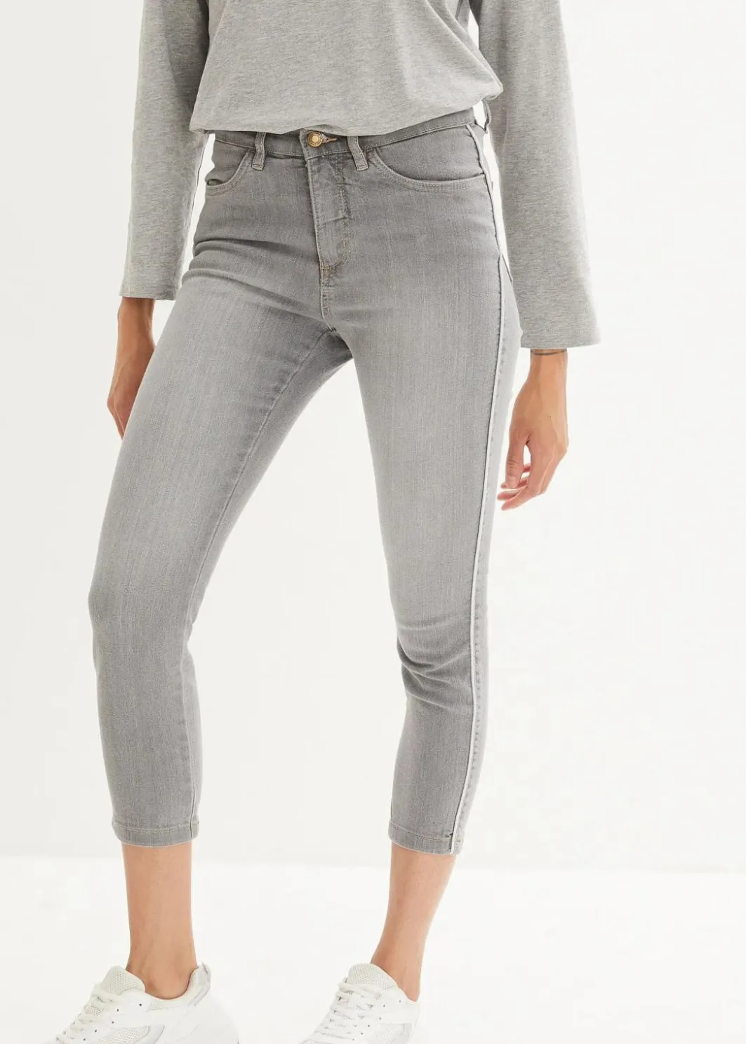 Damen bonprix Jeans|Kurzgrößen|Skinny-Jeans High Waist, 7/8 Komfort-Stretch