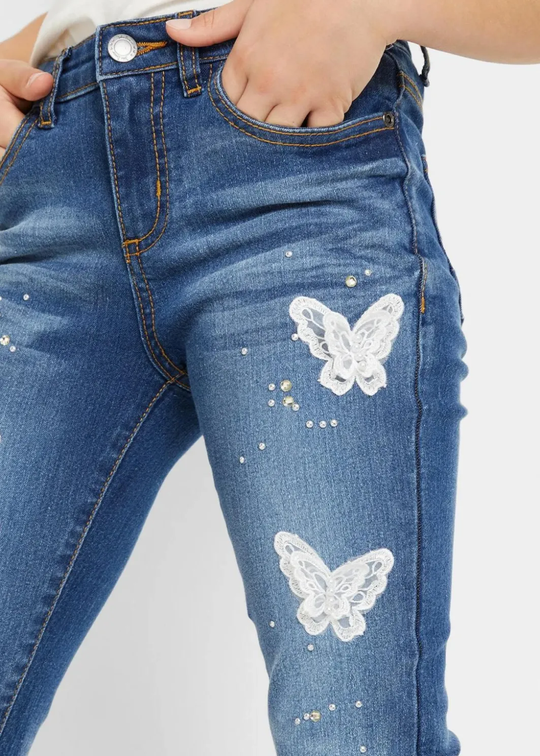 Kinder bonprix Mädchen 9-16 Jahre·Jeans|Skinny-Jeans Mid Waist