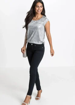 New Skinny-Jeans Mid Waist, cropped Damen Bekleidung·Shirts & Tops|Jeans