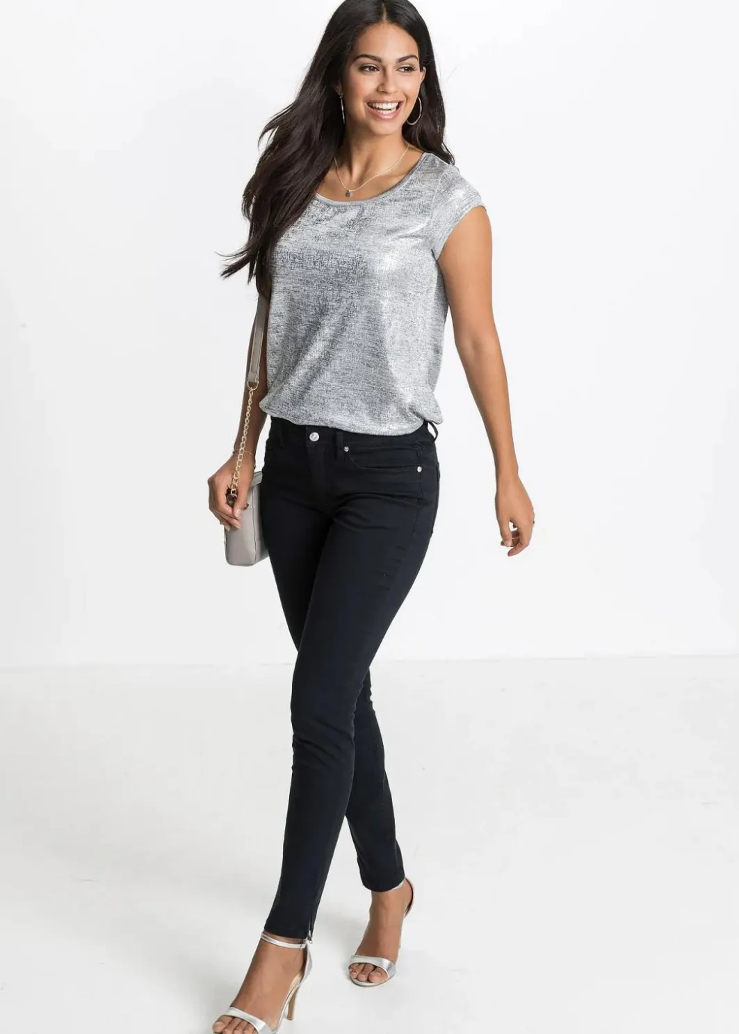 New Skinny-Jeans Mid Waist, cropped Damen Bekleidung·Shirts & Tops|Jeans