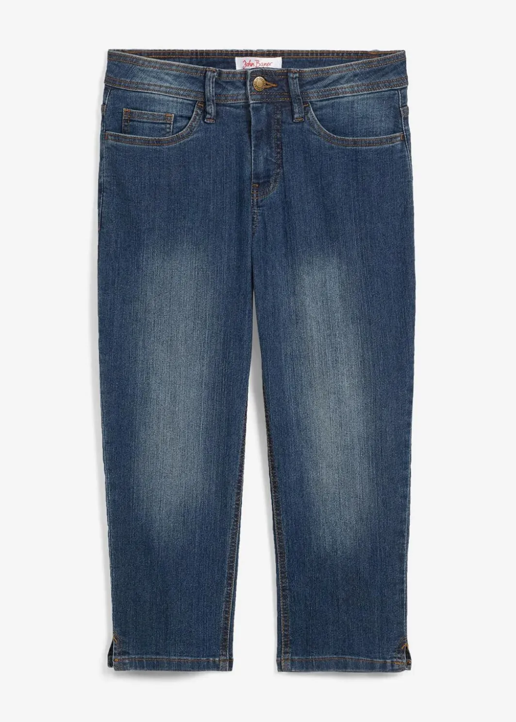 Damen bonprix Jeans|Bekleidung·Shirts & Tops|Slim Fit Jeans Mid Waist, cropped