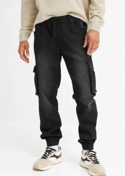 Herren bonprix Jeans|Große Größen|Slim Fit Jeans-Jogger mit Komfortbund, Straight