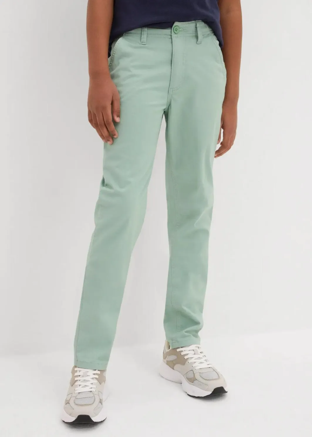Kinder bonprix Jungen 9-16 Jahre·Hosen|Slim Fit Stretch-Chinohose mit verstellbarem Bund, Straight
