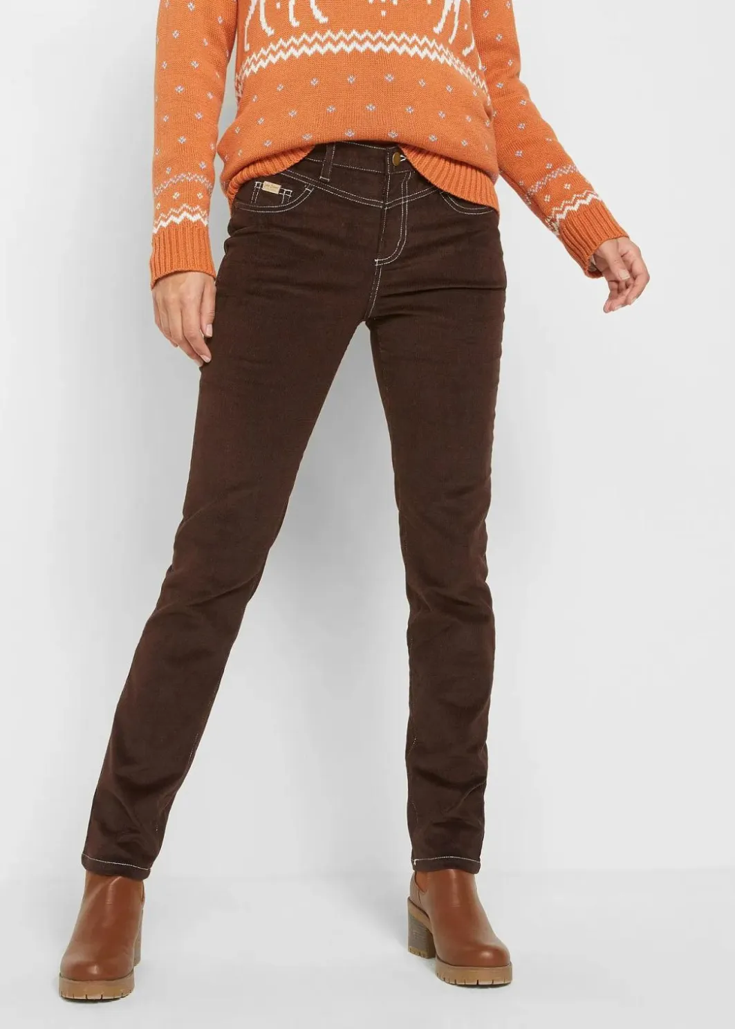 Damen bonprix Bekleidung·Kleider|Hosen|Slim Fit Stretch-Cordhose