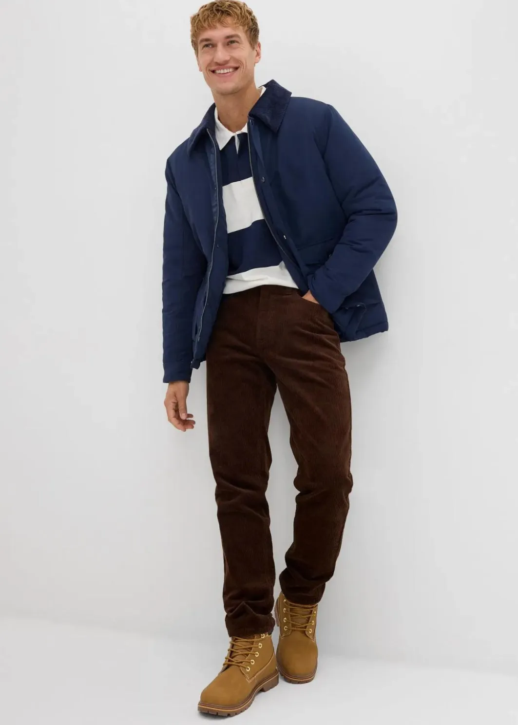 Hot Slim Fit Stretch-Cordhose mit Komfortschnitt Herren Große Größen|Hosen