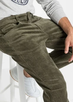 Herren bonprix Hosen|Große Größen|Slim Fit Stretch-Cordhose mit Komfortschnitt