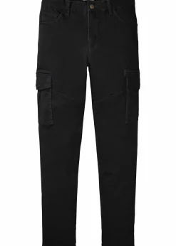 Herren bonprix Hosen|Slim Fit Stretch-Hose mit Cargotaschen, Straight