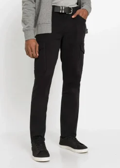 Herren bonprix Hosen|Slim Fit Stretch-Hose mit Cargotaschen, Straight