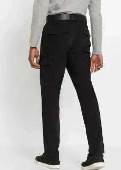 Herren bonprix Hosen|Slim Fit Stretch-Hose mit Cargotaschen, Straight