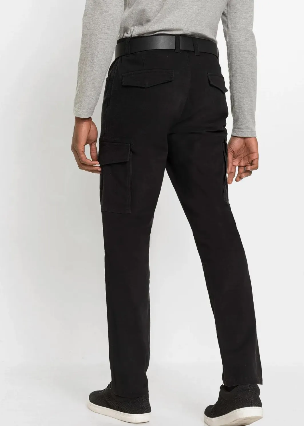 Herren bonprix Hosen|Slim Fit Stretch-Hose mit Cargotaschen, Straight