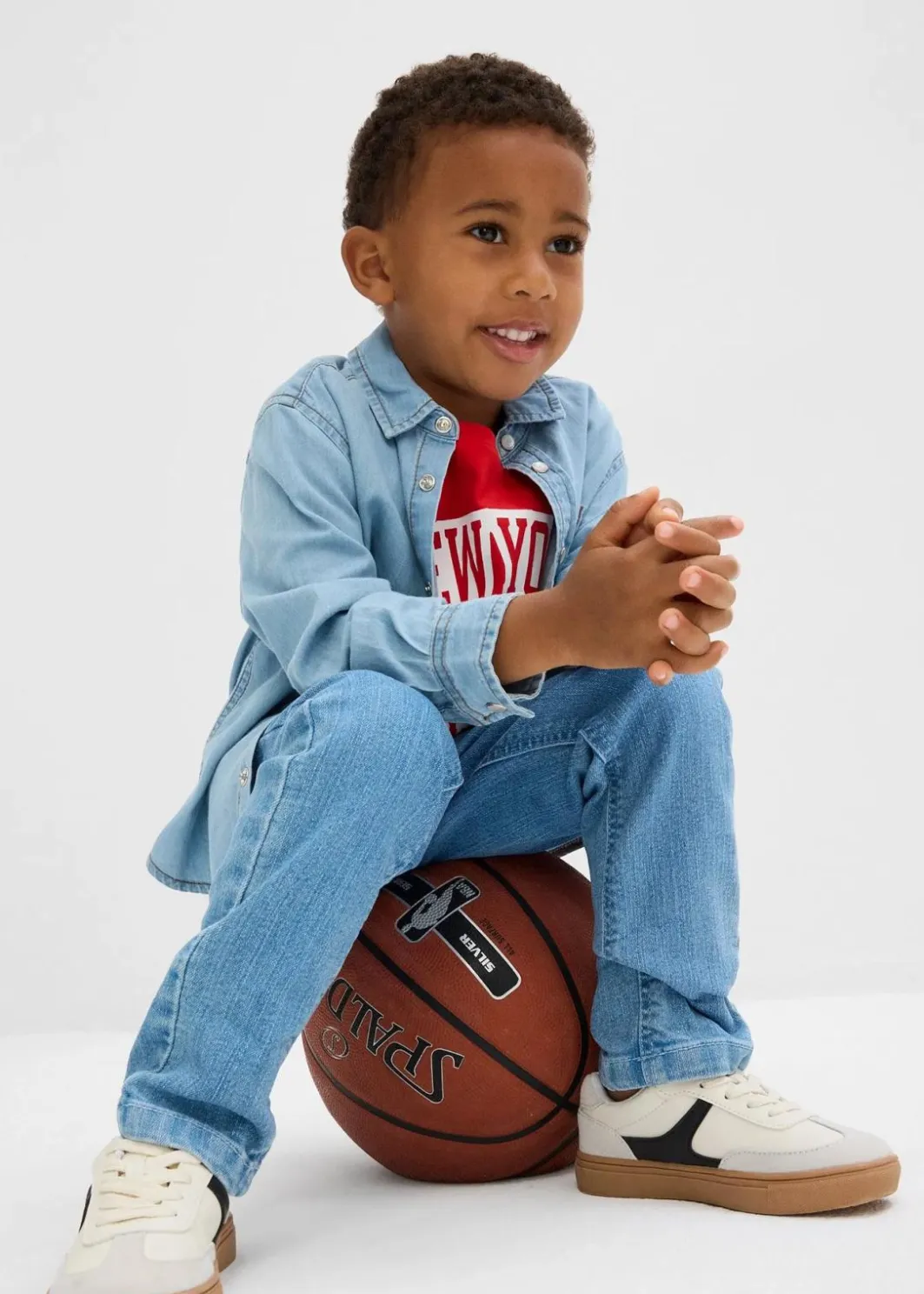Clearance Slim Fit Stretch-Jeans mit verstellbarem Bund, Straight Kinder Jungen 2-8 Jahre·Jeans & Hosen