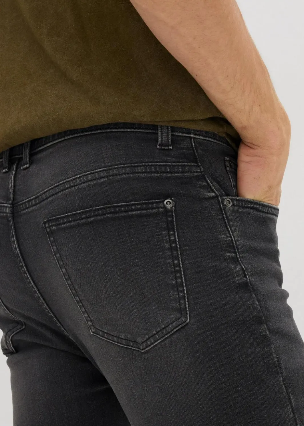 Herren bonprix Jeans|Große Größen|Slim Fit Stretch-Jeans, Straight