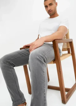 Herren bonprix Große Größen|Jeans|Slim Fit Stretch-Jeans, Straight