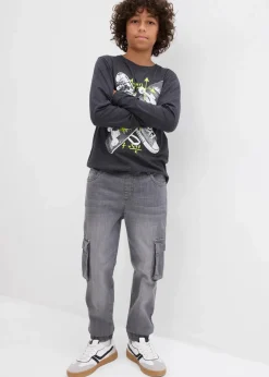 Kinder bonprix Jungen 9-16 Jahre·Jeans|Slim Fit Stretch-Schlupfjeans
