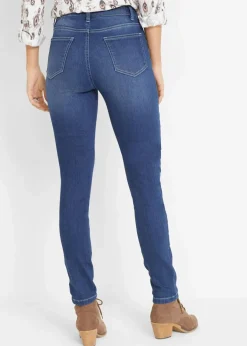 Damen bonprix Kurzgrößen|Bekleidung·Shirts & Tops|Slim Jeans Mid Waist, Stretch