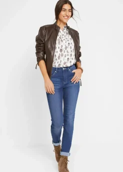 Damen bonprix Kurzgrößen|Bekleidung·Shirts & Tops|Slim Jeans Mid Waist, Stretch