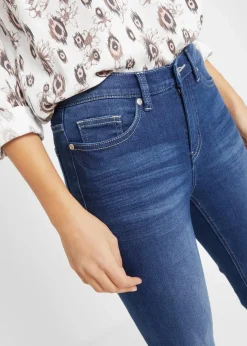 Damen bonprix Kurzgrößen|Bekleidung·Shirts & Tops|Slim Jeans Mid Waist, Stretch
