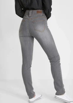 Damen bonprix Jeans|Kurzgrößen|Slim-Fit-Jeans High Waist, Komfort-Stretch