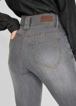 Damen bonprix Jeans|Kurzgrößen|Slim-Fit-Jeans High Waist, Komfort-Stretch