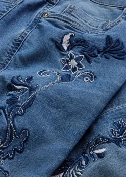 Damen bonprix Bekleidung·Shirts & Tops|Jeans|Slim-Fit-Jeans, Mid Waist, cropped