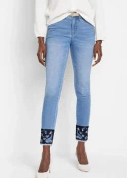 Damen bonprix Jeans|Slim-Fit-Jeans Mid Waist, Stretch