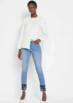 Damen bonprix Jeans|Slim-Fit-Jeans Mid Waist, Stretch