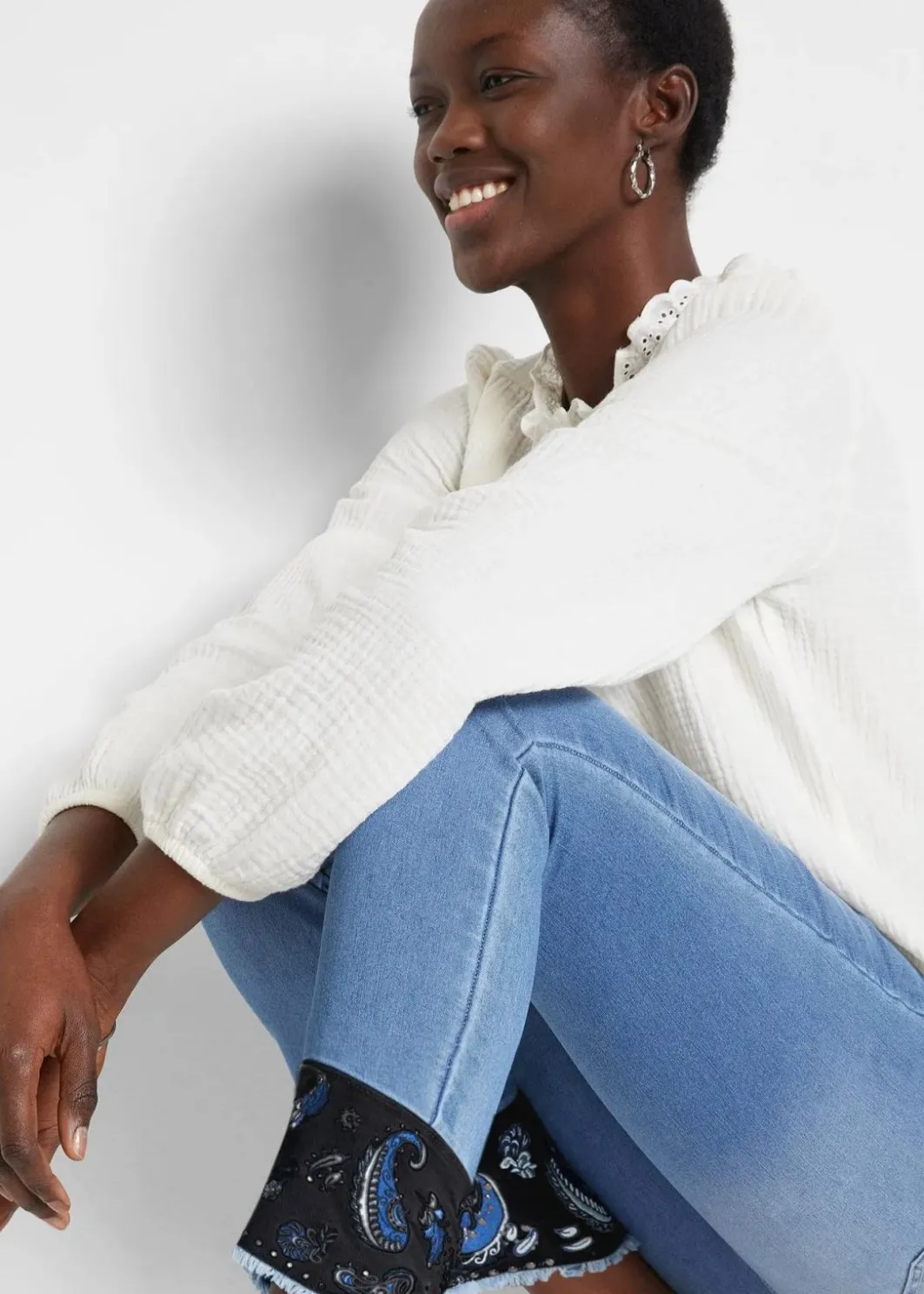 Damen bonprix Jeans|Slim-Fit-Jeans Mid Waist, Stretch