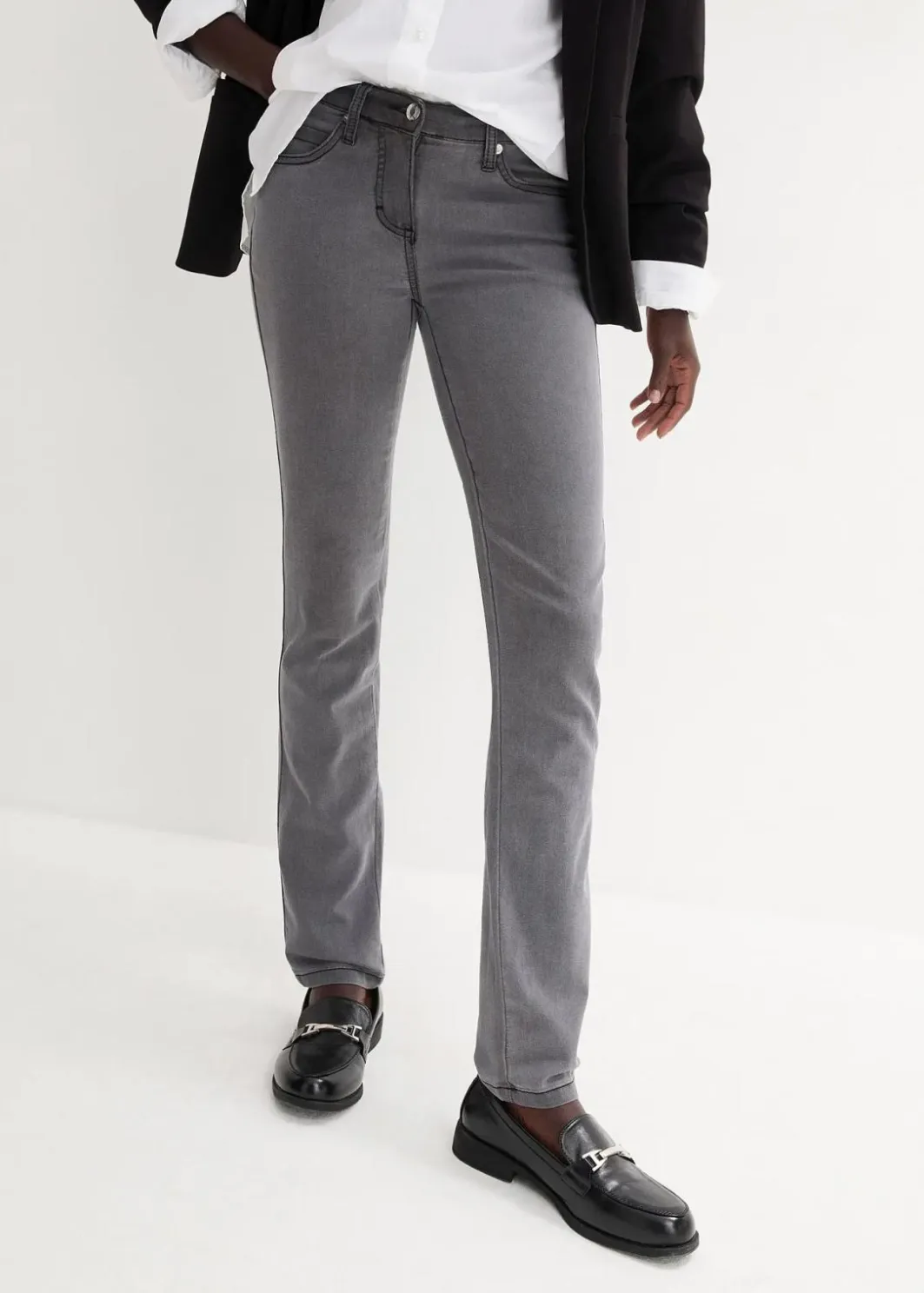 Discount Slim-Fit-Jeans Mid Waist, Super Stretch Damen Jeans|Kurzgrößen