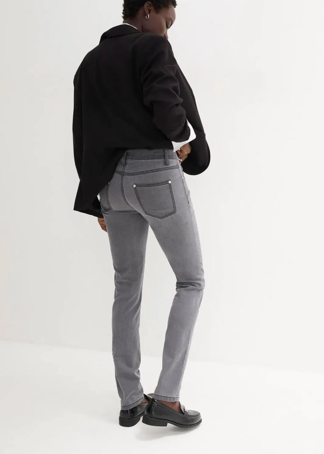 Discount Slim-Fit-Jeans Mid Waist, Super Stretch Damen Jeans|Kurzgrößen