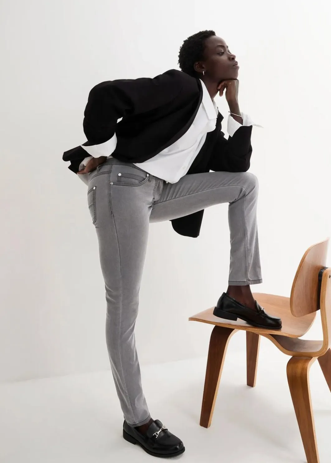 Discount Slim-Fit-Jeans Mid Waist, Super Stretch Damen Jeans|Kurzgrößen