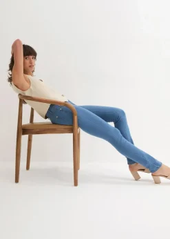 Hot Slim-Fit-Jeans Mid Waist, Super Stretch Damen Jeans|Kurzgrößen