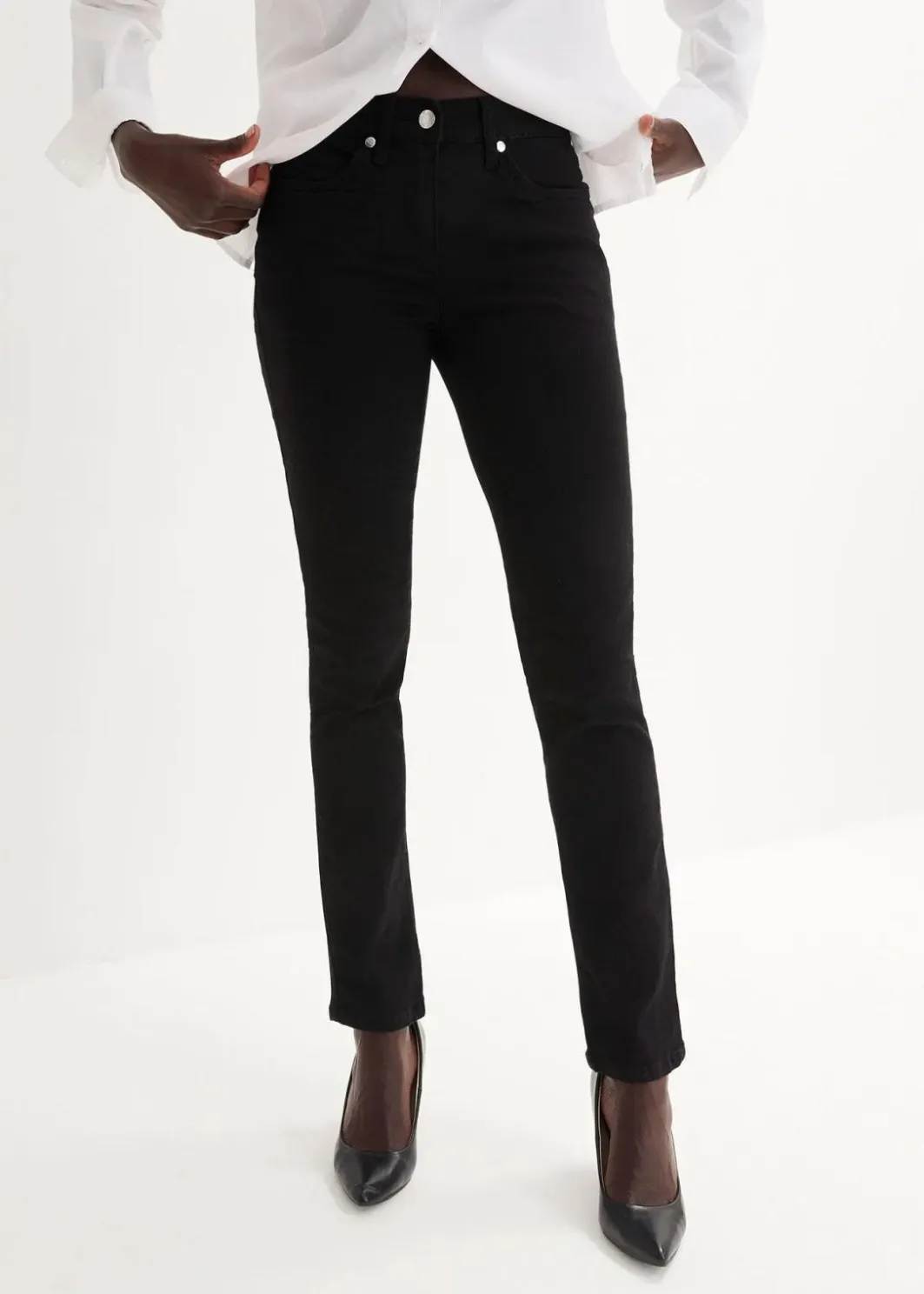 Best Slim-Fit-Jeans Mid Waist, Super Stretch Damen Kurzgrößen|Bekleidung·Shirts & Tops