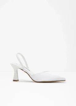 Damen bonprix Pumps|Slingpumps in Satin-Optik