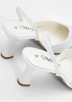 Damen bonprix Pumps|Slingpumps in Satin-Optik