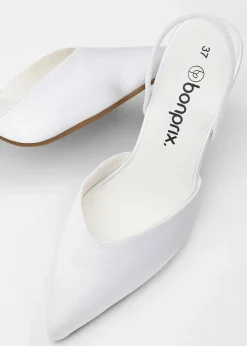 Damen bonprix Pumps|Slingpumps in Satin-Optik