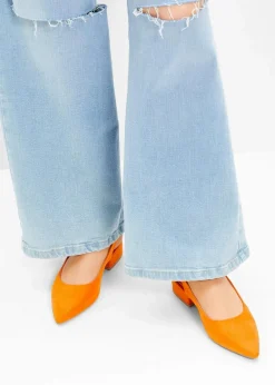 Damen bonprix Pumps|Schuhe & Accessoires In Spezialgrößen·Elastischer Schaft|Slingpumps mit flachem Absatz