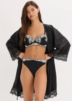 Damen bonprix Wäsche·Dessous|Wäsche·Höschen|Slip aus zweifarbiger Spitze (2er Pack)