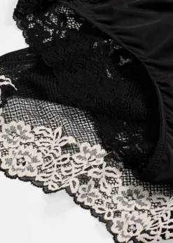 Damen bonprix Wäsche·Dessous|Wäsche·Höschen|Slip aus zweifarbiger Spitze (2er Pack)