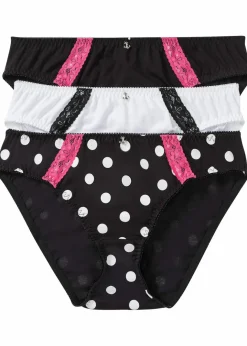 Damen bonprix Wäsche·Baumwollunterwäsche|Wäsche·Höschen|Slip Bio-Baumwolle (3er Pack)