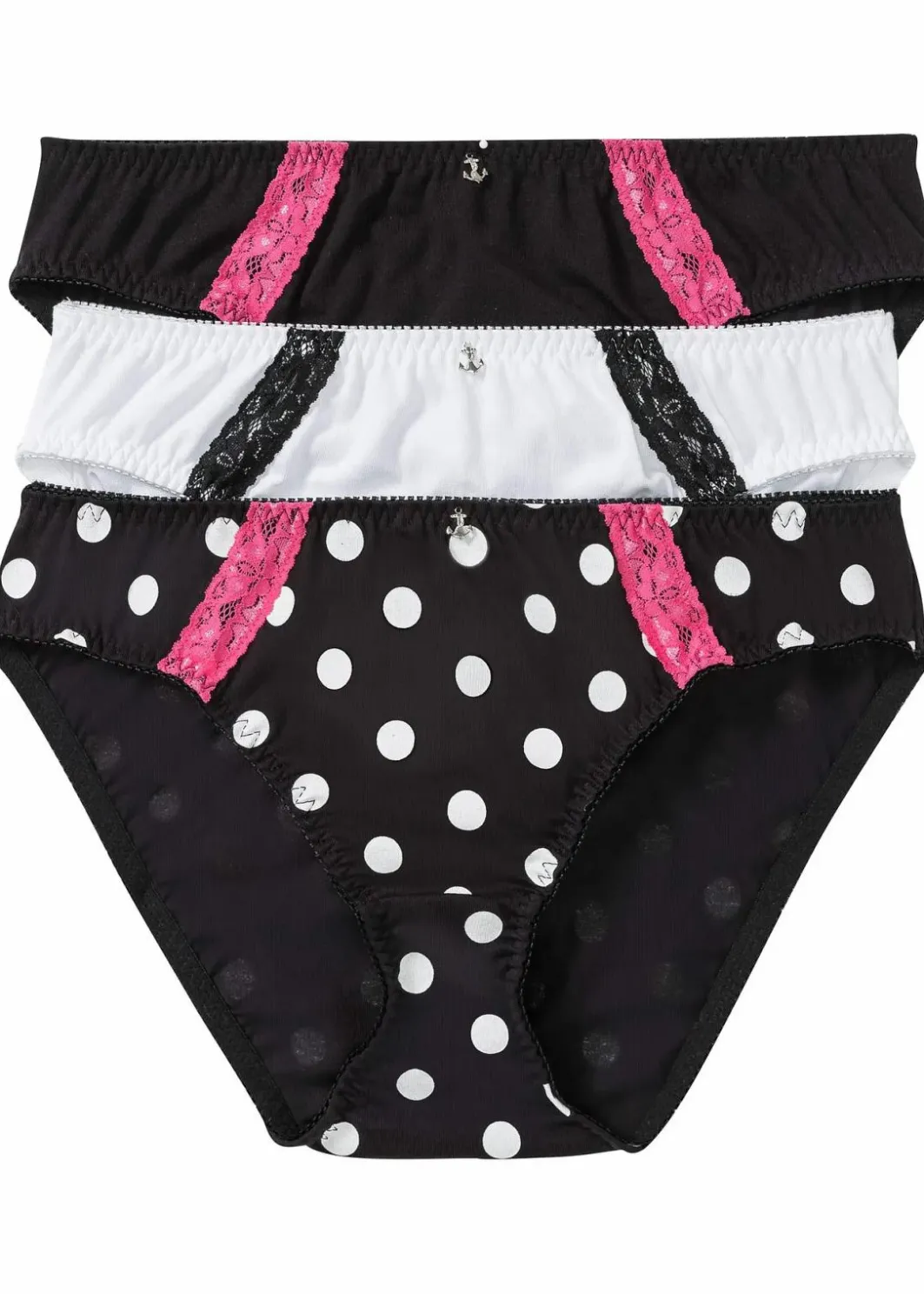 Damen bonprix Wäsche·Baumwollunterwäsche|Wäsche·Höschen|Slip Bio-Baumwolle (3er Pack)