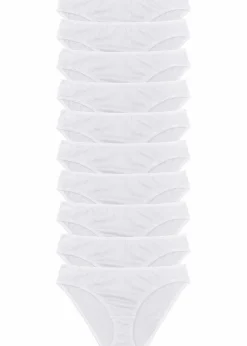 Damen bonprix Höschen|Baumwollunterwäsche|Slip (10er Pack)