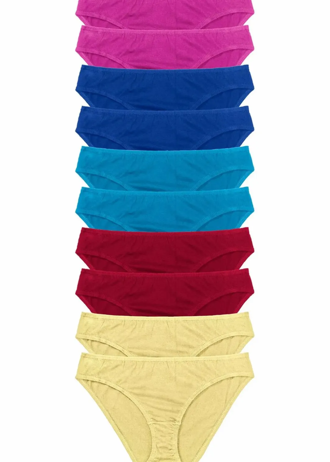 Damen bonprix Höschen|Baumwollunterwäsche|Slip (10er Pack)